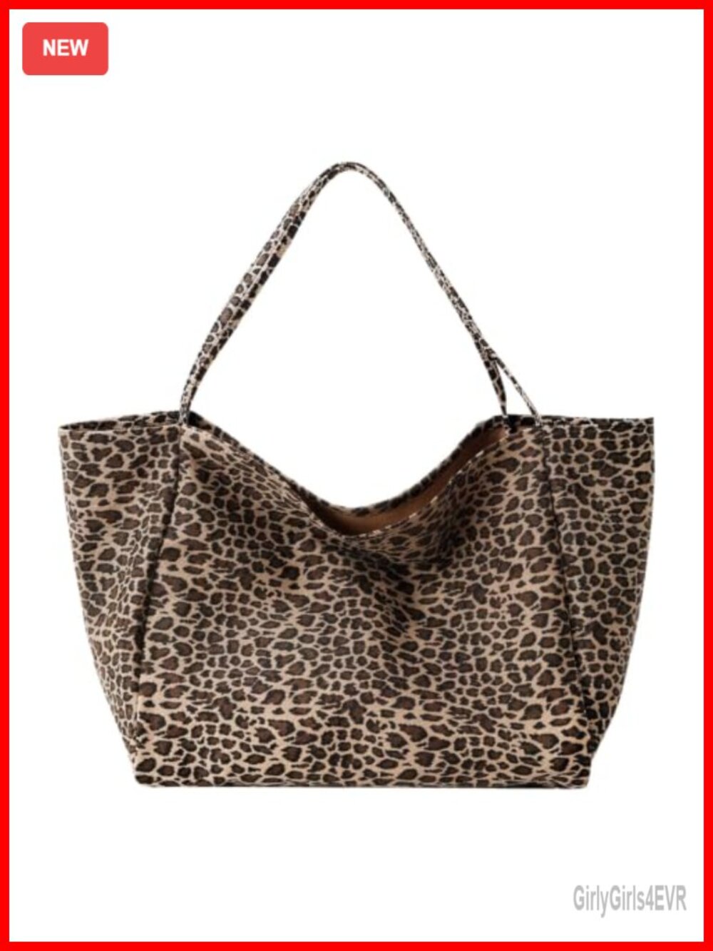 Vintage Leopard Tote Bag Large Capacity Shoulder Purse